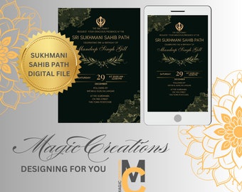 Sukhmani Sahib Path Einladung Vorlage | Digital | Personalisiert I Sukhmani Sahib Path I Jedes Alter I Path Einladung I Gurdwara Einladung