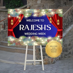Personalized Indian Wedding Welcome Sign: Groom Wedding Decor