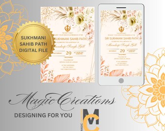 Sukhmani Sahib Path Einladungsvorlage | Digital | Personalisiert I Sukhmani Sahib Pfad I Jedes Alter I Pfad-Einladung I Gurdwara-Einladung