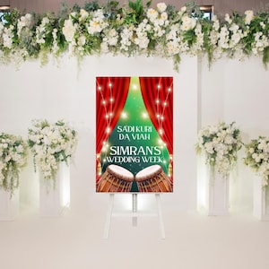 Indian Wedding Welcome Sign: Punjabi Decor, Modern Foam Print