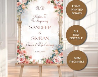 Engagement Welcome sign as Ring Ceremony Welcome Signs, Welcome Engagement sign as Roka signs Ring Ceremony sign & Indian Engagement Sign
