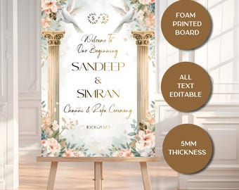 Engagement Welcome sign as Ring Ceremony Welcome Signs, Welcome Engagement sign as Roka signs Ring Ceremony sign & Indian Engagement Sign