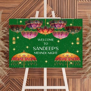Mehendi Welcome Sign: Indian Wedding, Haldi, Sangeet Decor