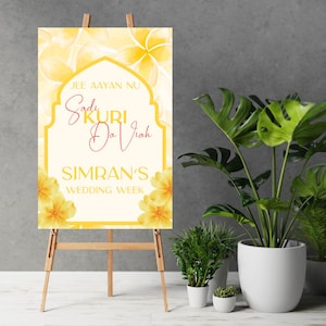 Punjabi Wedding Welcome Sign: Indian Wedding Decor Foam Print