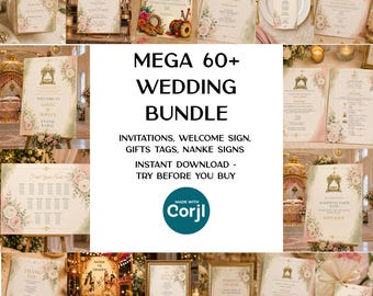 Sikh Wedding Template Bundle, 60+ Editable Punjabi Wedding Invitations, Anand Karaj, Jaggo & Mehndi
