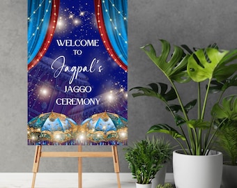 Jaggo Welcome Sign – Custom Printed Foam Board – Punjabi Pre-Wedding Decor – Groom Party Entrance Board, Jaggo Welcome Signs, Sangeet Signs