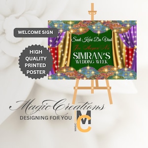 Personalized Punjabi Wedding Welcome Sign Poster