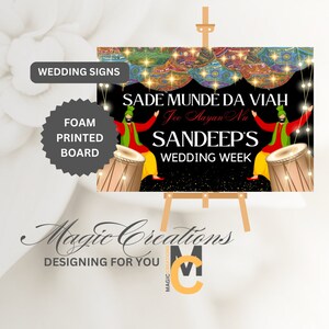 Sada Munde Da Viah Welcome Sign: Punjabi Wedding Foam Board Decor, Indian Wedding Sign, Maiya Welcome Sign, Wedding Week Sign