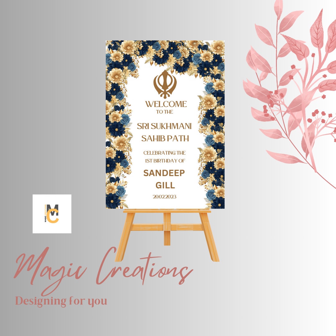 Sukhmani Sahib Path Welcome Sign Poster, Gurdwara Welcome Sign, Path ...