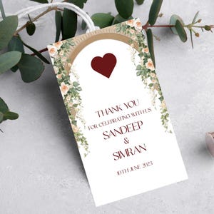 Printable Favor Tags with Custom Colors and Fonts - Favor Tags for Wedding, Personalized Wedding Thank You Gift Tags