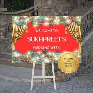 Personalized Indian Wedding Welcome Poster: Punjabi Wedding Decor