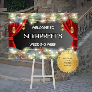 Personalized Indian Wedding Welcome Poster: Punjabi Decor