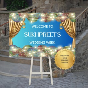 Personalized Indian Wedding Welcome Sign: Punjabi Decor