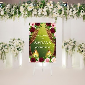 Mehndi Welcome Sign: Modern Foam Wedding Decor