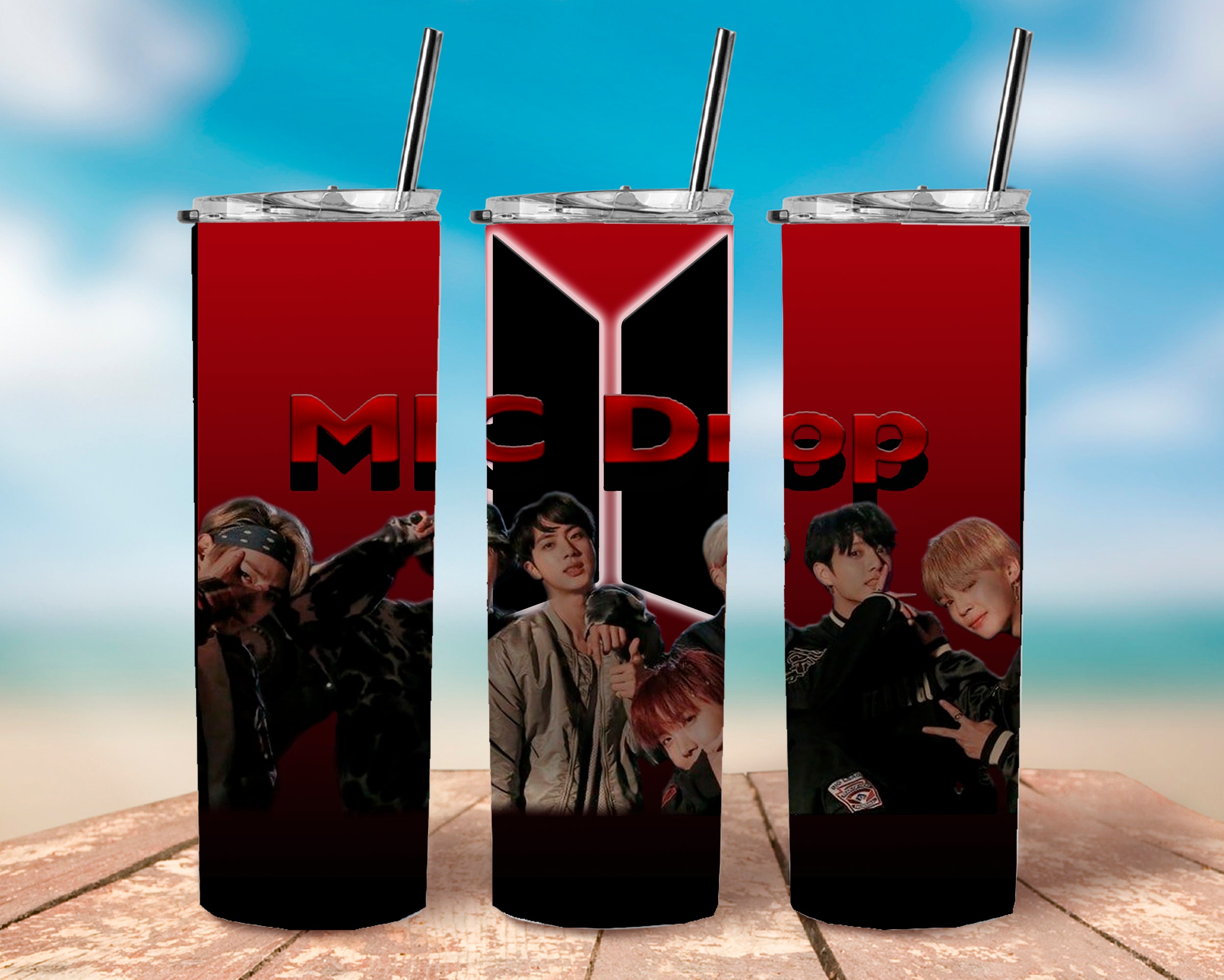 BTS Tumbler 20 oz bts collage blend art tumbler cup, perfect gift
