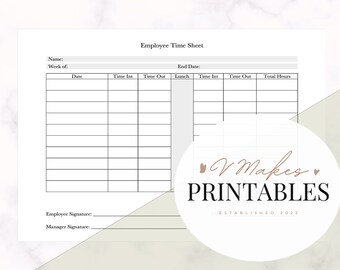 Employee Break and Lunch Break Schedule - Etsy