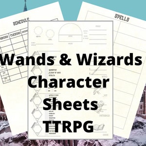 Wands & Wizards Character Sheet TTRPG 5e Dnd TTRPG - Etsy Norway