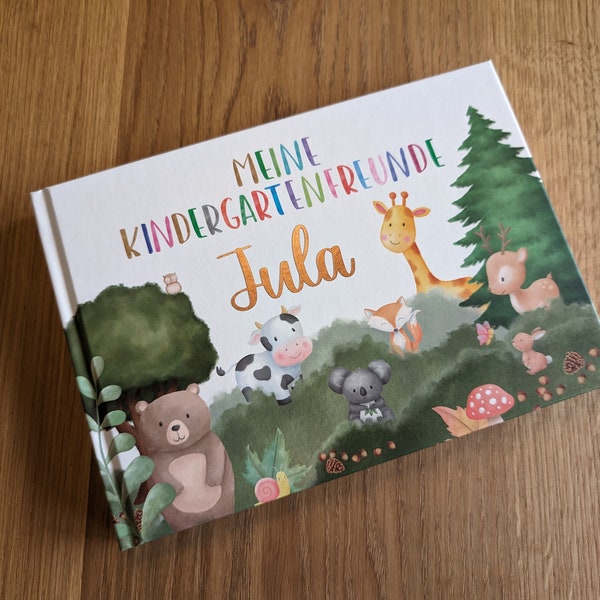 Freundebuch Kindergarten für 30 Kinder + 20 Erwachsene Familienangehörige/Erzieher personalisiert