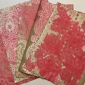 Rote Farbe gefärbte Papiere für Junk Journals, Scrapbooks, handgemachte Karten und anderes Papierhandwerk