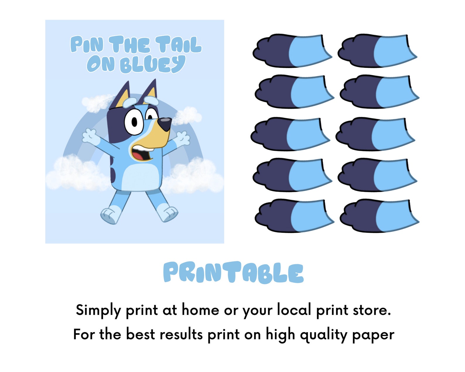 Bluey Pin the Tail on Bluey Party Favors Bluey Birthday Party - Etsy Canada