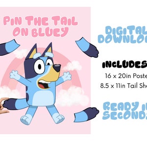 Bluey Pin the Tail on Bluey Party Favors Bluey Birthday Party - Etsy ...