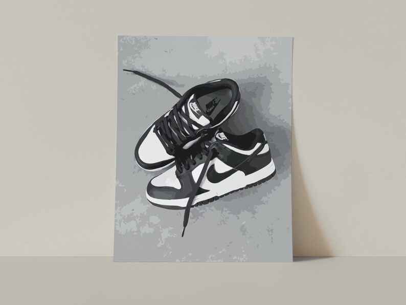 Black and White Dunks Nike Wall Art Digital Download Printable Poster