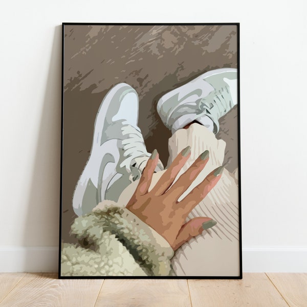 Nike Jordan 1's Wall Art | Digital Download | Printable Poster | Minimalistic Neutral Home Décor