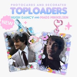Mads Mikkelsen & Hugh Dancy (Hannibal Lecter and Will Graham) Photocards Decorated Toploaders and Keychains