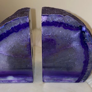 Purple Agate Bookends  4.5&quot; Tall - Weight: 3.81 lbs / 1.73 kg| CRYSTAL Bookends |