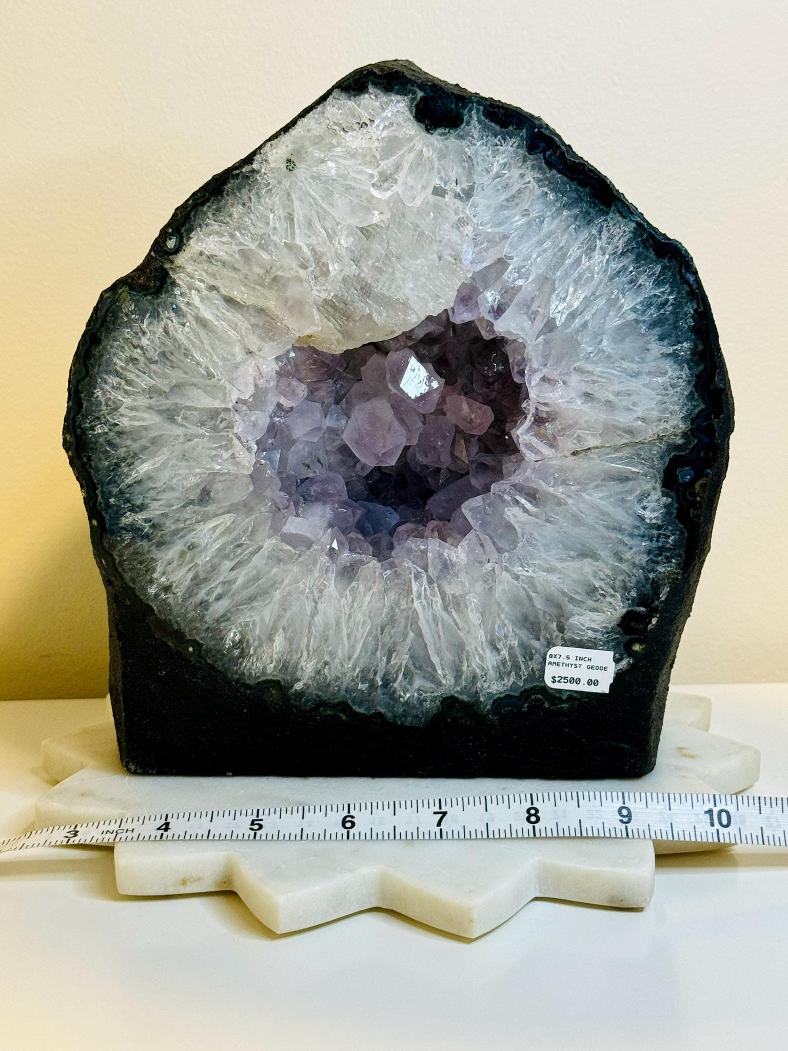 見事な巨大な天然アメジストジオード - 8.5” x 7.5” 5.50kg / 12.1