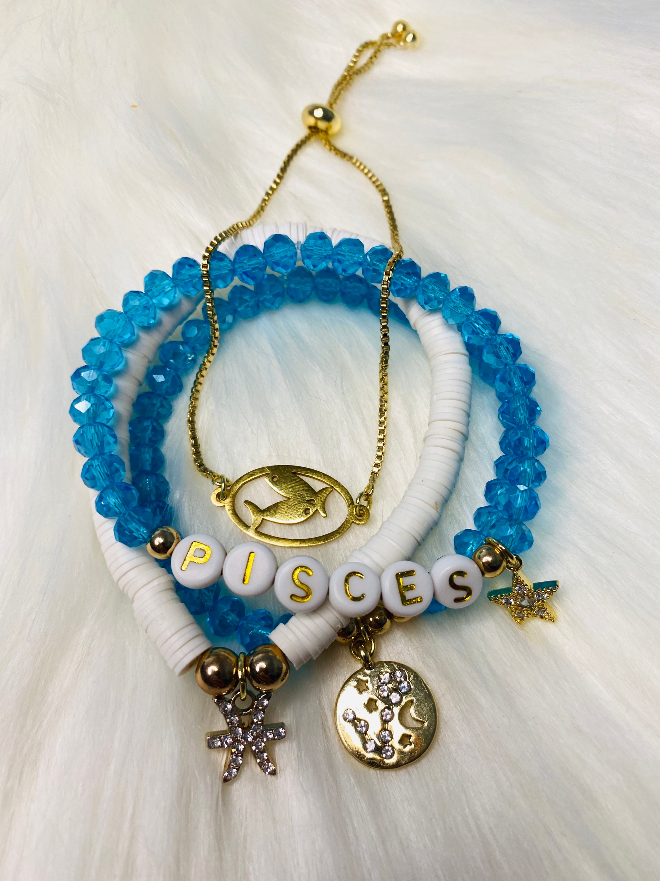 Pisces Zodiac Gemstone Bracelet | Pisces Zodiac Beaded