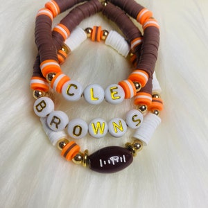 Cleveland browns inspired beaded bracelet, go browns bracelet , Cleveland football bracelet, football team bracelet , custom bead  bracelet
