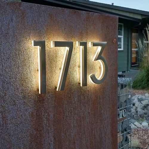 3D House Number Modern Sign Custom Led House Address Sign Etsy