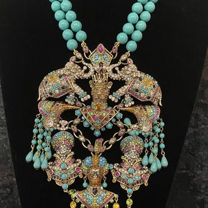 Heidi Daus Court of Critters Crystal Beaded Bib Necklace image 4
