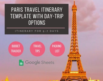 Travel Itinerary Template - Etsy