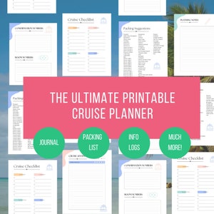 Cruise Planning Templates | Packing List | Packing Suggestions | Cruise Journal | Itinerary Log | Boarding + Travel Info Log