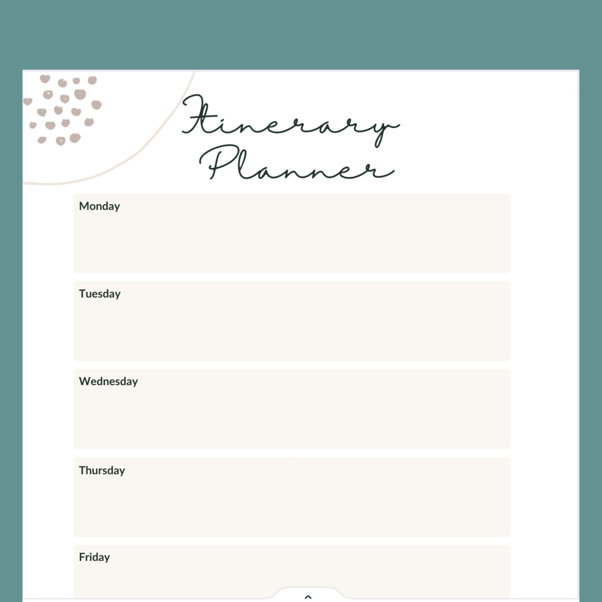 Printable Travel Planning Template | Instant Download | Travel ...