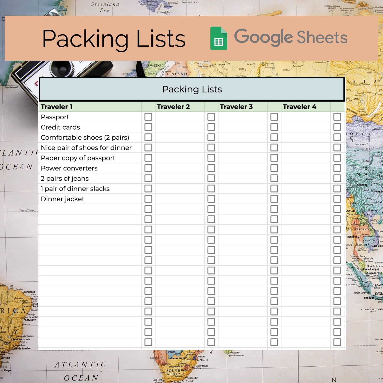 Editable Travel Planner Template | Google Sheets (digital Download) - Etsy