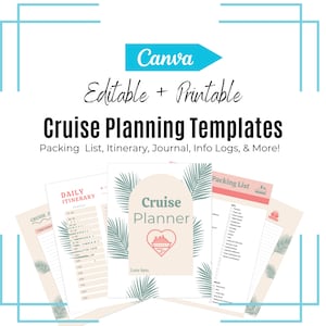 Printable Cruise Planner Template | Editable In Canva | Travel Planner Template | Includes Cruise Packing List