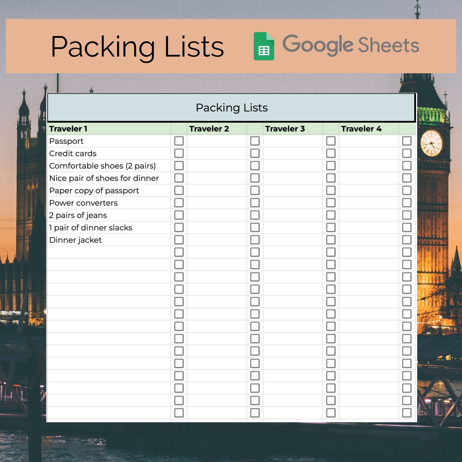 Editable London Itinerary &amp; Travel Planning Template | Optional 3-days ...
