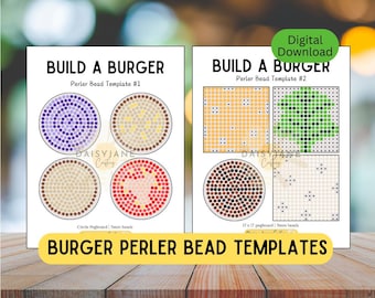 Build A Burger Perler Bead Template | Food Patterns (Digital Download)