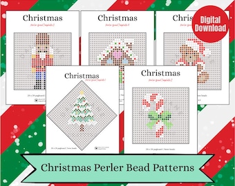 Motifs perler de Noël, travaux manuels des Fêtes (motif PDF)