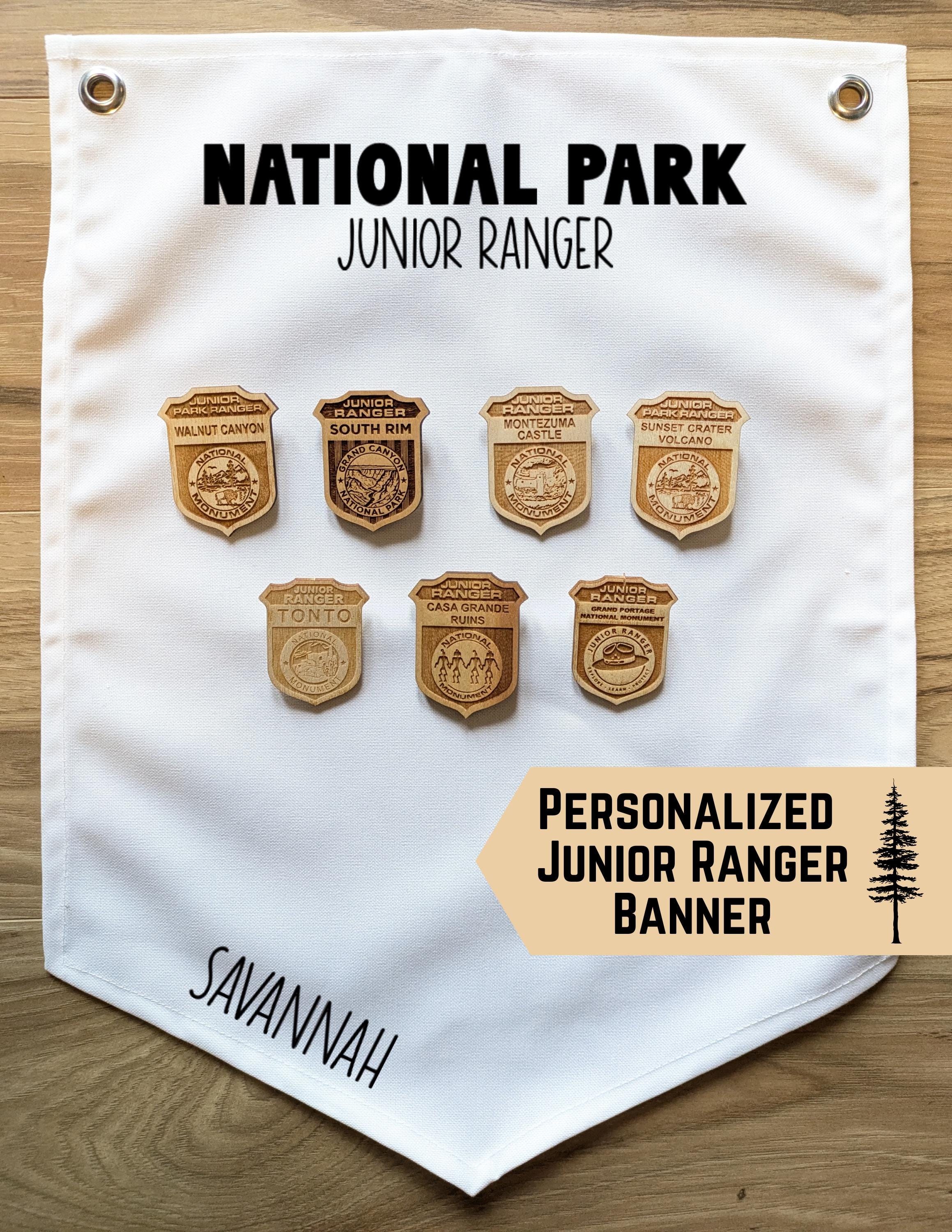 National Park Junior Ranger Banner - Abzeichen-Organizer Mit US-Karte & Display
