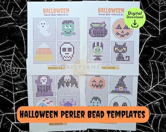 Halloween Perler Bead Patterns, Spooky Fuse Bead Template (PDF Download)