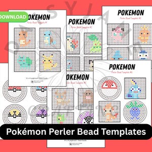 Pokémon Bügelperlen Vorlage | Fuse Perlen, Hama Perlen | Basteln für Kinder | Digitaler Download