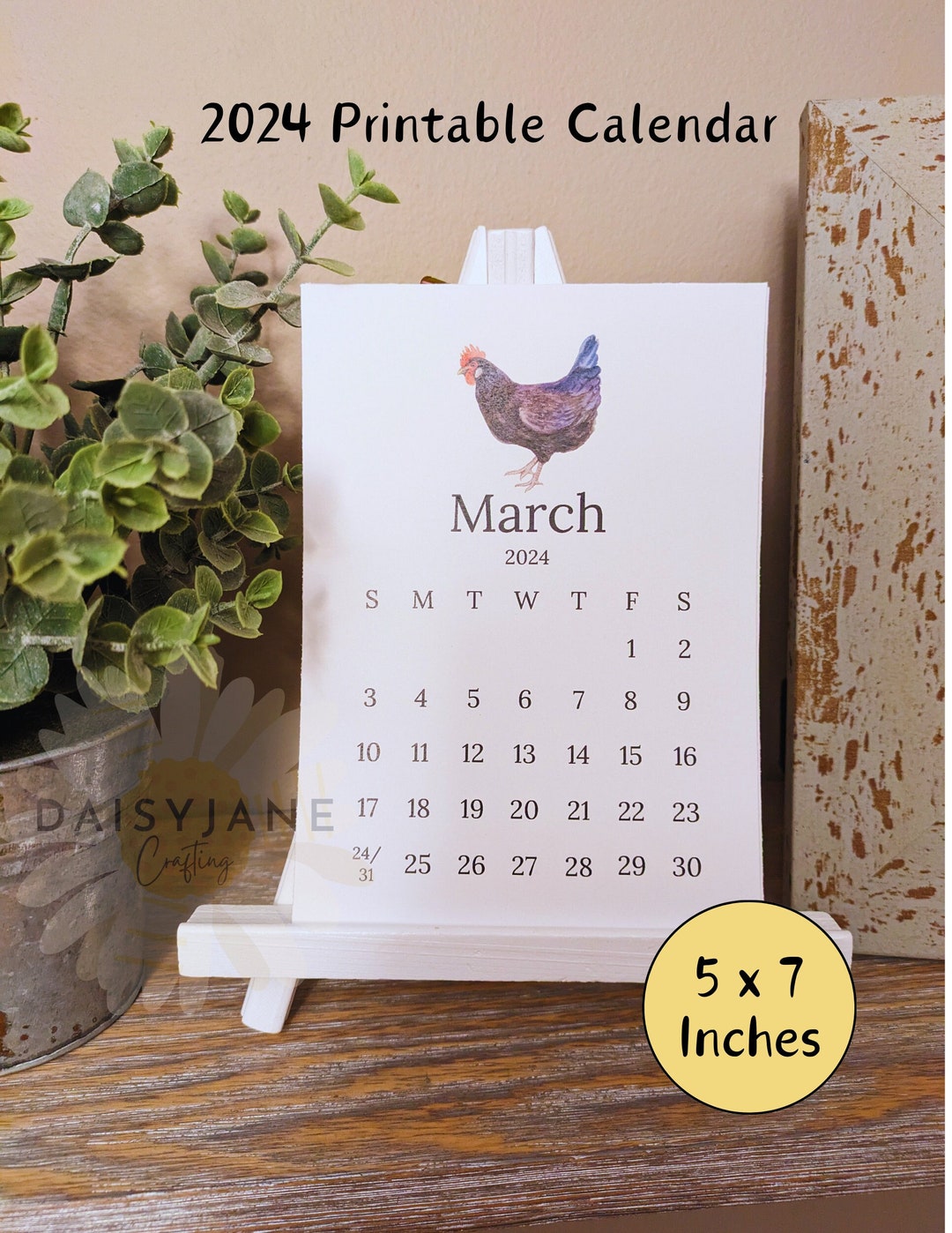 2025 Chicken Desk Calendar Printable 5x7 Calendar Etsy UK