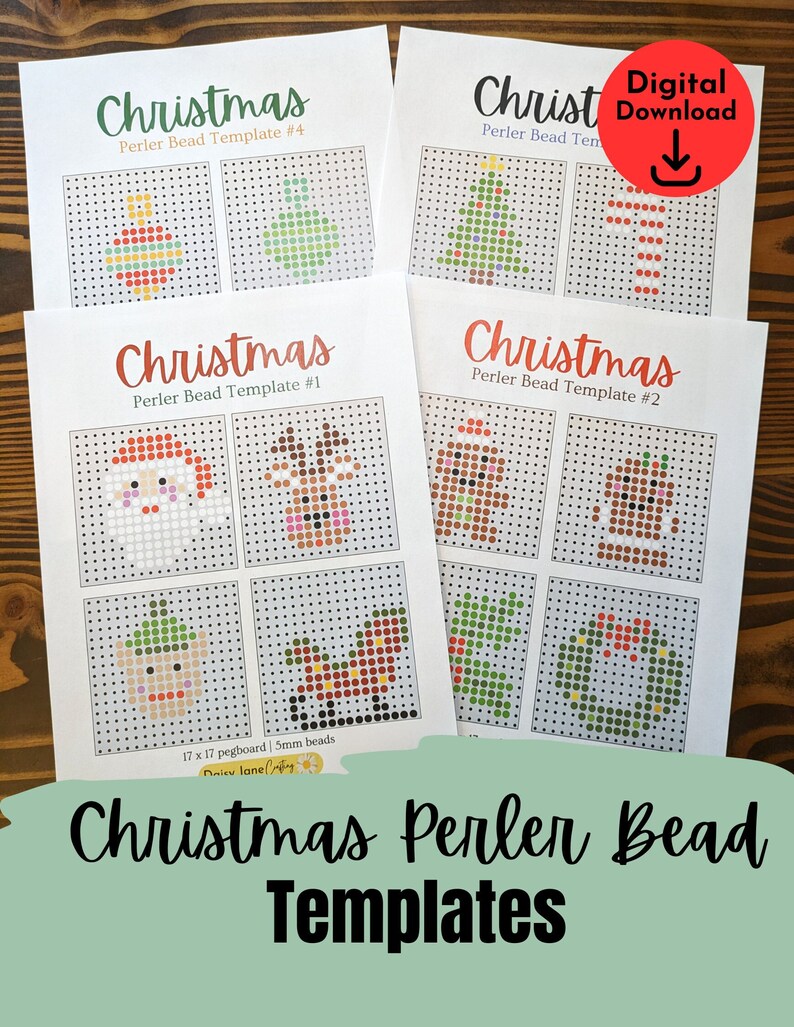 Christmas Perler Bead, Hama Bead, Fuse Bead Bundle Santa Elf Ornament