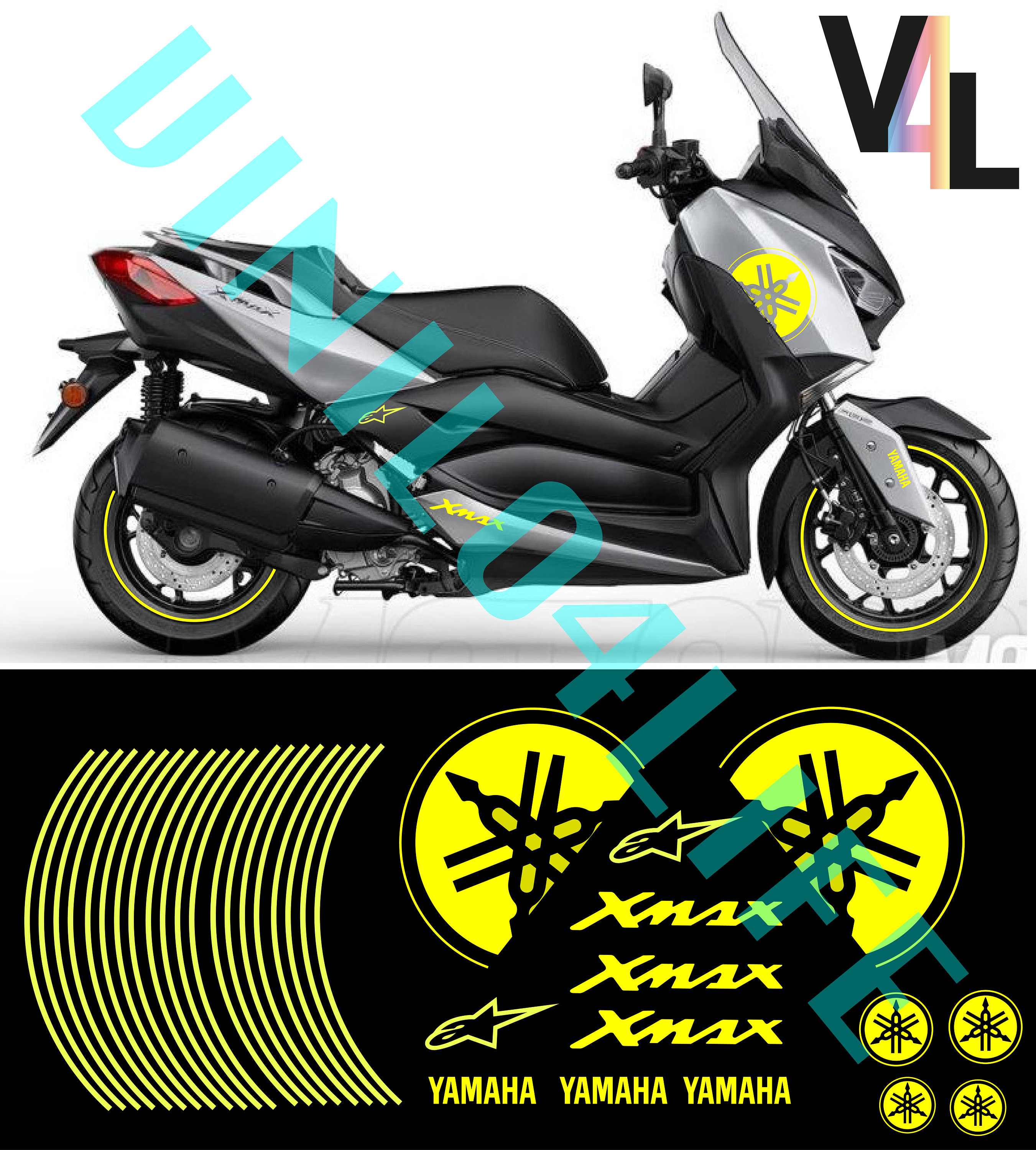 Yellow Rims Xmax Yamaha Xmax Kit Felgen Kit - Etsy.de