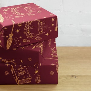Fogli di carta da regalo a tema Harry Potter / Carta da regalo Wizarding World / Carta da regalo a tema mago / Carta da regalo per le feste / Potterheads