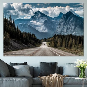 Mountain Road printable canvas wall art prints Mountain wall art Landscape print Yosemite Park mountain National Park print Highway wall art